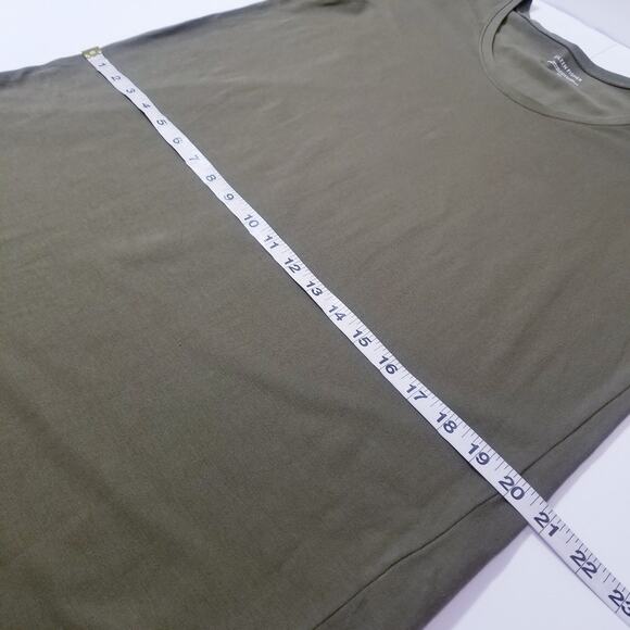 Eileen Fisher Organic Cotton Olive Green Shift Dress - Picture 5 of 10